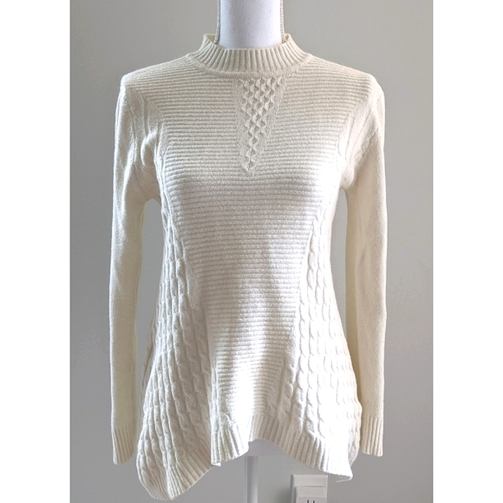 Jon & Anna Contemporary Cream Women Sweater Size M